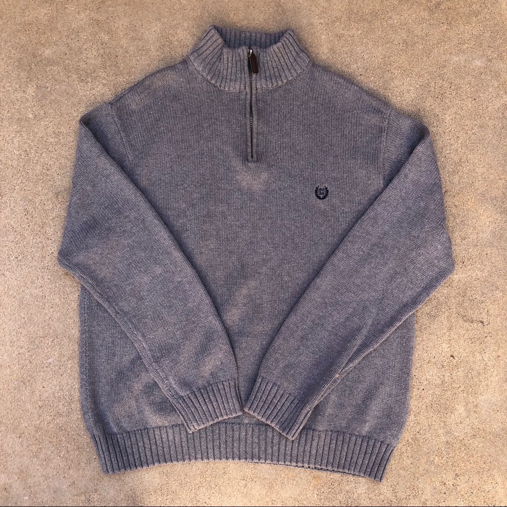 Grey Chaps Pullover Sweater Quarter Zip